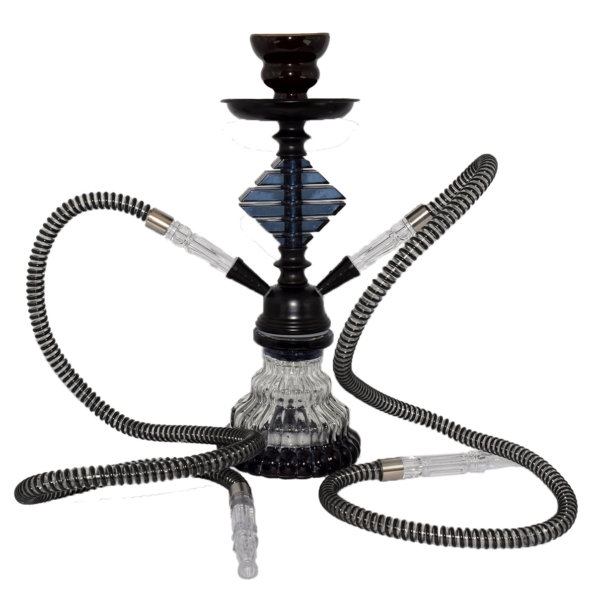 ISHISHA - Hookah -Black/2 hoses - 28cm