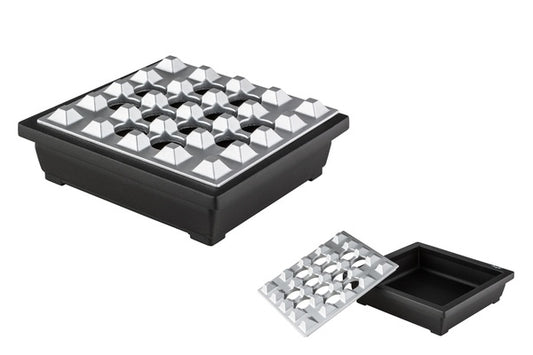 ANGELO - Cigar ashtray aluminum black/silver