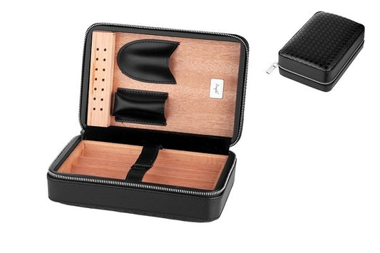 ANGELO - Travel humidor black for 4 cigars