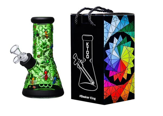 SUPER HEROES ICE Glass Bong – Honeybee Green (20 cm)