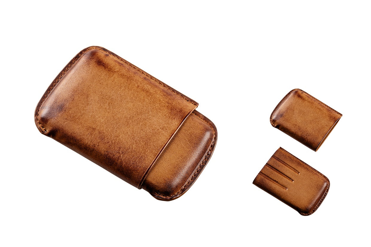 ANGELO - Case for 4 cigarillos - cognac leather