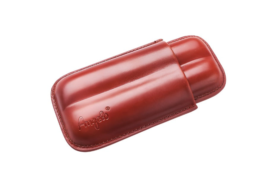 Angelo - Case for 2 cigars - brown 13cm