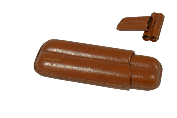 ANGELO - Case for 2 cigars - Brown