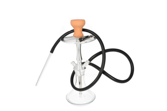 DREAMLINER Hookah – 1 Hose Transparent Silver (44 cm)