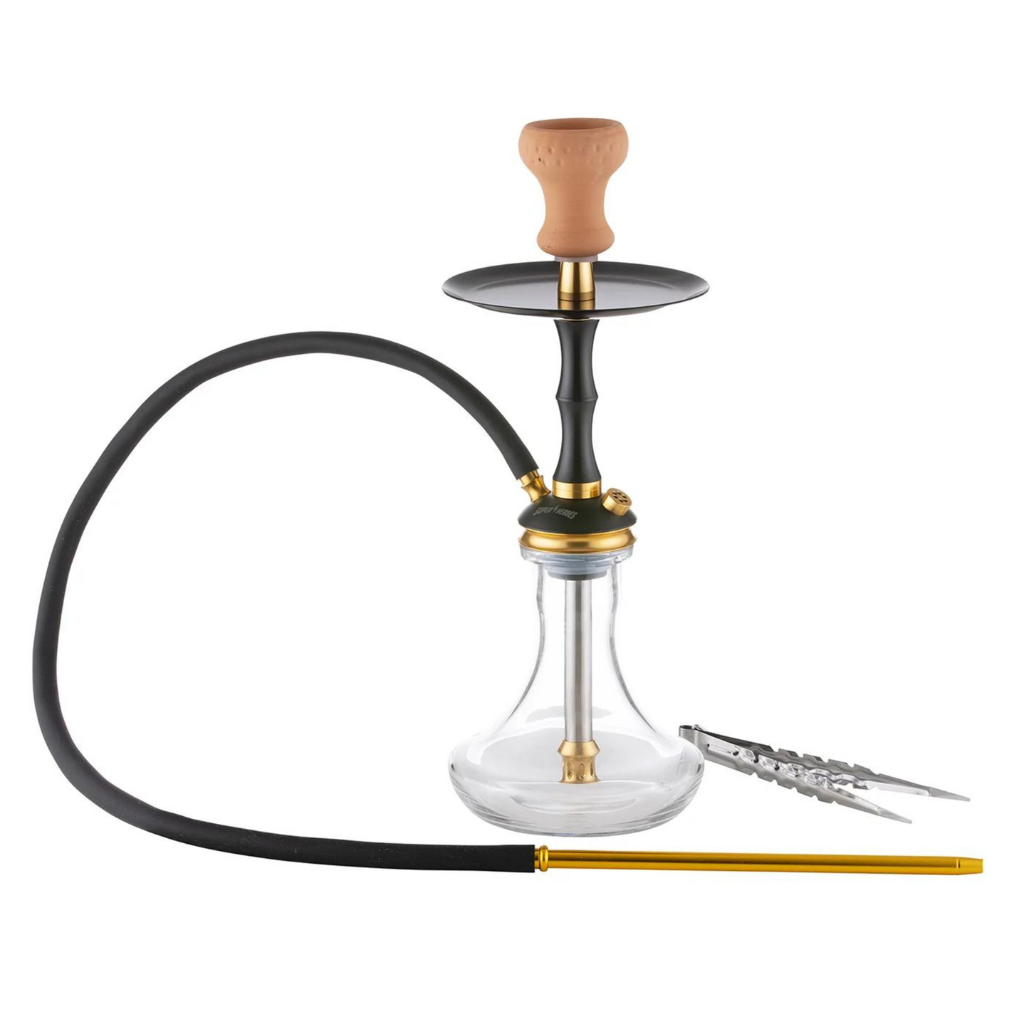 Hookah - Super Heroes - transparent black/gold - 45cm