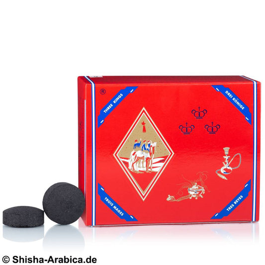 Quick-burning hookah charcoal - Three Kings 33mm