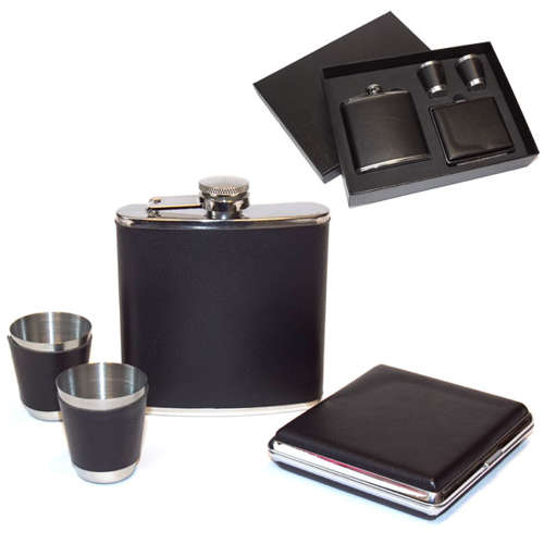 Angelo - Flask /gift packaging - Black