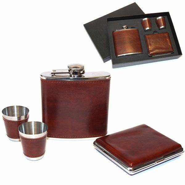 Angelo - Pljoska /poklon paket - Brown