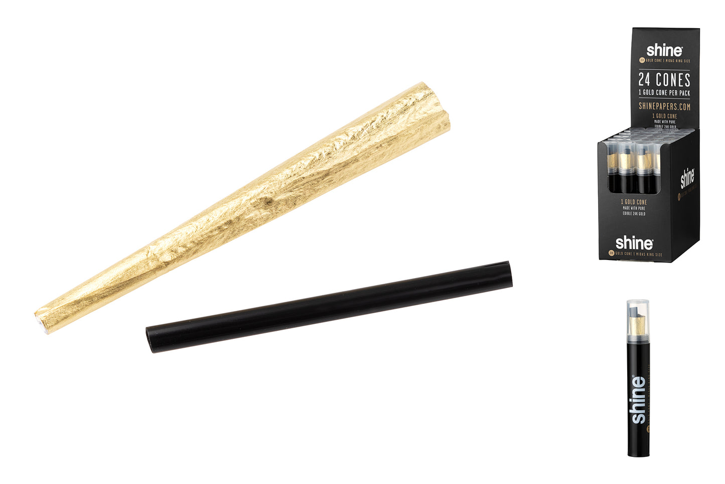 SHINE CONE 24k Gold - Papir za motanje king size