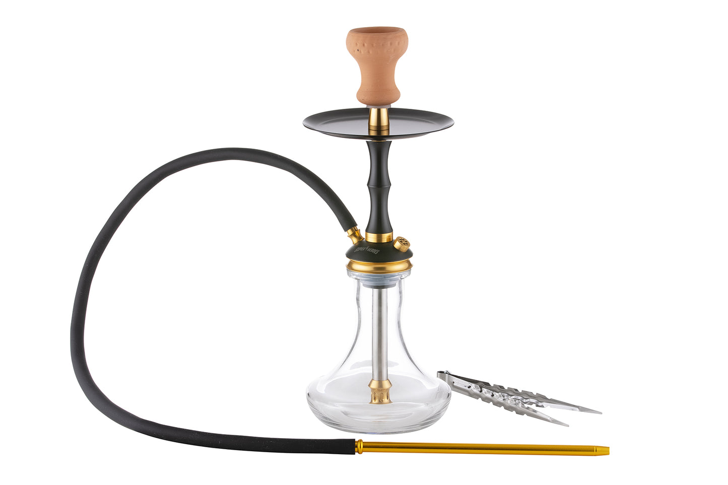 Hookah - Super Heroes - transparent black/gold - 45cm