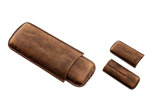 Angelo - Case for 2 cigars - Buffalo leather