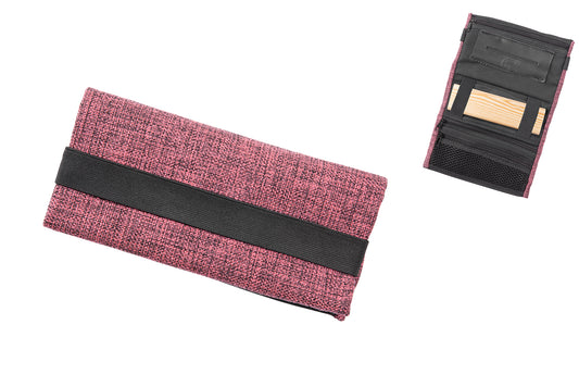 ANGELO - Tobacco pouch - Black/Burgundy