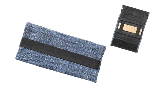 ANGELO - Tobacco bag with wood - Blue