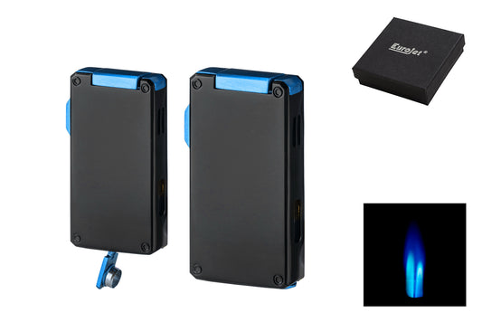 EUROJET 2x Jet Flame Lighter – Biden Black Blue with Drill