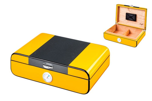 ANGELO - Humidor žuti karbon visoki sjaj