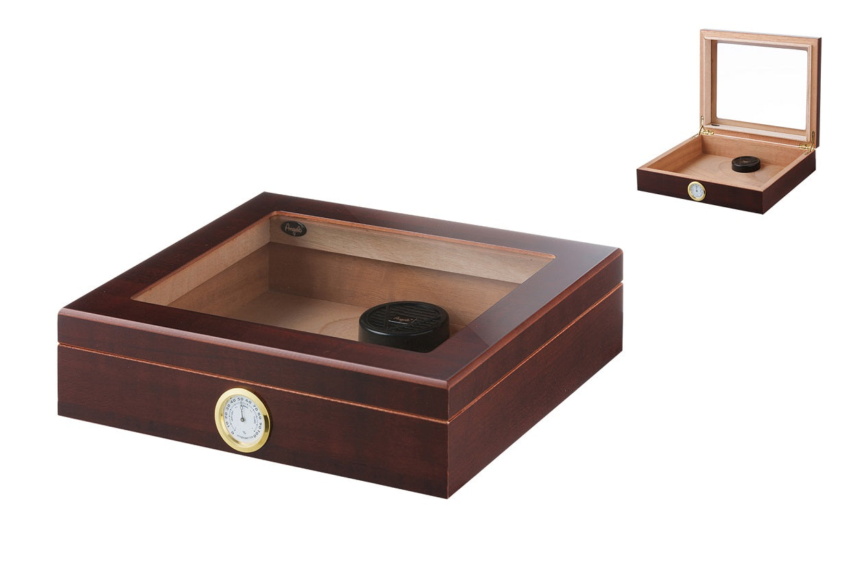 ANGELO - humidor - smeđi/stakleni poklopac